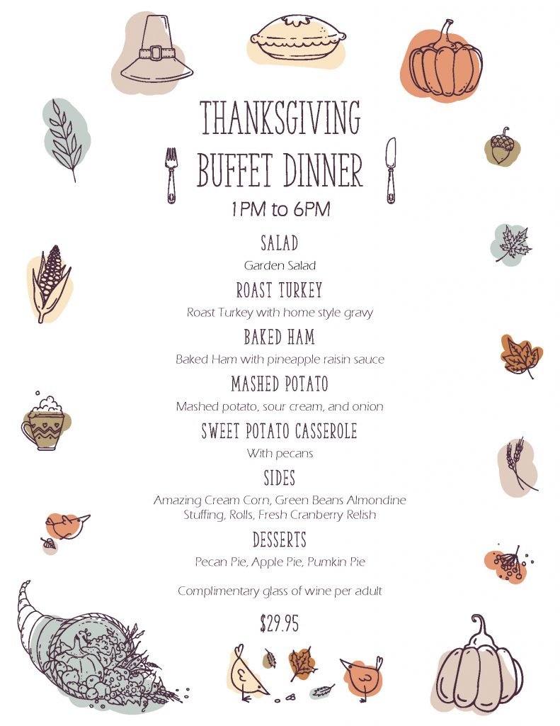 Thanksgiving Buffet Dinner November 28th