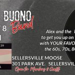 Friday – Alex Buono Band 7 to 10 PM