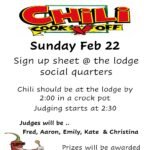Sunday – Chili Cookoff